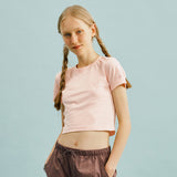 スモールチェリークロップ丈のTシャツ／SMALL CHERRY CROP T-SHIRT [SALMON PINK]