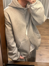 Unisex high neck hood zip-up