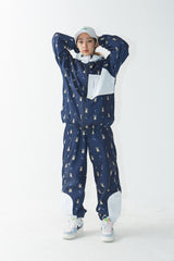 ロイヤルフリースフードジャケット / BSR2223FWJK103 ROYAL FLEECE HOODED JACKET MINI BEAR RABBIT NAVY