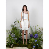 トラックアンバランスノースリーブトップ / TRACK UNBALANCE SLEEVELESS TOP - WHITE