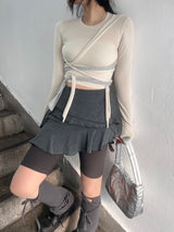 バレエコアストラップクロップTシャツ