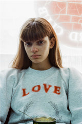 Love Printed sweater shirt (6599546863734)