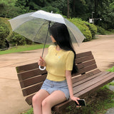 モアツイストラウンド半袖ニット