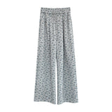 Vintage flower banding casual pants