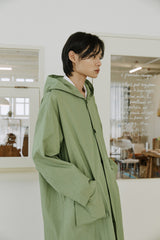 unisex long hood coat bright khaki