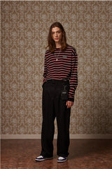 Multi stripe long sleeve T - Red/black/white (4622115078262)