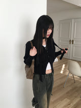 [Muffler set] Eden button V-neck cardigan