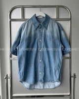 グラデーションデニムショートスリーブシャツ / GM Western Gradation Denim Short-Sleeved Shirt (M ~ L)