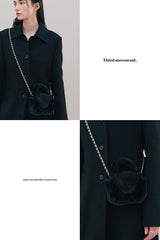 Eco Fur Mini Crossbag (Black)