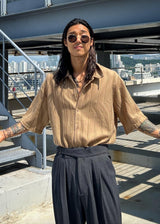 Soft punched-knit collar shirt 3COLOR