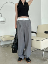 オビカラーマッチングスラックス / Obi color matching slacks (2color)