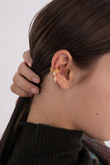 3ラインドロップチェーンウィズペンダントイヤーカフ/3 line drop chain with pendant earcuff