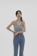 クロップドホルターネックスリーブレス / Cropped halterneck sleeveless (3color)