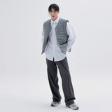 [Riversible]Fleece & Padding Vest V2 Gray (6622450614390)