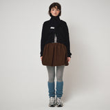 FLUFFY KNIT MUFFLER, BLACK