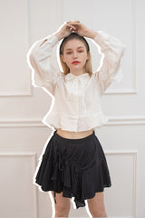 lace shirring blouse (6688673103990)