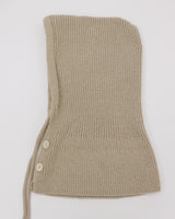 Tenu two-button hoodie knit ribbon strap balaclava