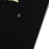 UNI MONO CHERRY HOODIE LONG DUFFLE COAT [BLACK]