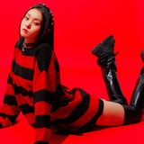 0 2 Damaged Wool Stripe Knit - RED (6626820587638)