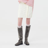 スモールチェリーボタンニットスカート／SMALL CHERRY BUTTON KNIT SKIRT [CREAM]
