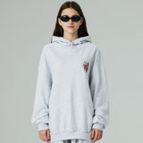 (フリース VER)ハートプリンティングパーカー/(FLEECE VER) HEART PRINTING HOODIE-WHITE MELANGE