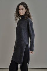 サイドスリットタートルネック/SIDE SLIT TURTLENECK_CHARCOAL