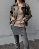 Slub leather jumper