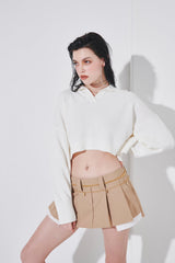 オーガニックコットンカラーニット/ORGANIC COTTN COLLAR KNIT