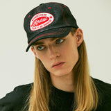 KNDW LOGO WAPPEN DENIM TRUCKER CAP BLACK