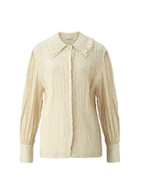 Double collar wrinkle blouse - Butter cream (6682219544694)