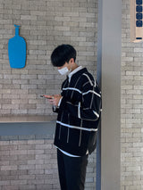 87 Check Half Zip Up Collar Knit (3color)