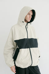 クロスボックスフーデッドジャケット/BSR2223FWJK028 CROSS BOX HOODED JACKET CREAM GRAY