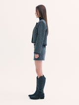 Leona tweed skirt CHARCOLE