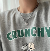 ラブハートロックボールドチェーンハンドメイドネックレス / jalo Love Heart Lock Bold Chain Handmade Necklace