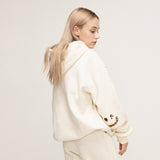 [UNISEX] Elbow Leopard Drawing Smile White Clip Hoodie (6674888425590)