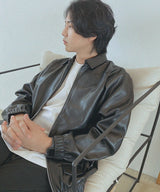 ミニマルライダーソフトレザージャケット/ Minimal Rider soft-Leather Jacket J22 Black