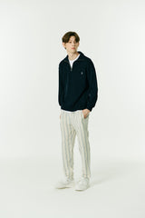 ハーフジップアップニットスウェットシャツ/HALF ZIP UP KNIT SWEATSHIRTS NAVY
