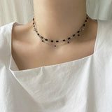 マスクストラップ2WAYチョーカーネックレス / ub Mask Strap Two-Way Black Choker Necklace