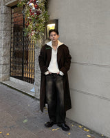 EN knob warmer half zip-up knitwear (4 colors)