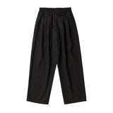 ツータックワイドシルキーパンツ/TWO TUCK WIDE  SILKY  PANTS-BLACK