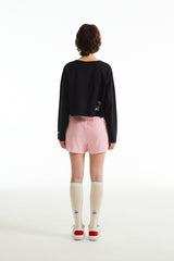 ウィティーバニースケッチクロップTシャツ／WITTY BUNNY SKETCH CROP T-SHIRT [BLACK]
