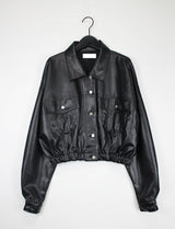 レザートラッカージャケット / Leather Trucker Jacket (2color)
