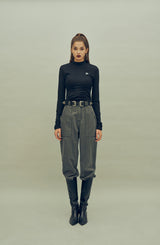 ギャザーラインポイントロゴTシャツ / HIDE Shirring Top (4606078517366)
