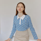 BLOOM COLLAR T-SHIRT_BLUE (6600102772854)