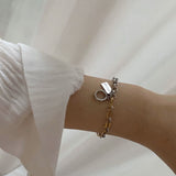 ユニークバーティカルビンテージチャームチェーンブレスレット/gs Unique Vertical Vintage Charm Chain Bracelet