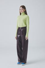 ホールガーメントカシミアタートルネックニット / Whole Garment Cashmere Turtleneck Knit [Lime Green]