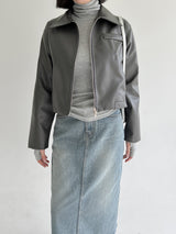 ミンクレザージャケット/Mink Leather Jacket (2color)