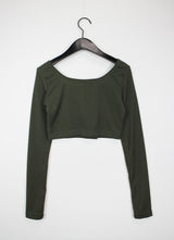 ボタンレイヤードクロップTシャツ/Button Layered Crop T-shirt (3color)