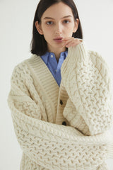 FISHERMAN CARDIGAN IVORY (6613772959862)