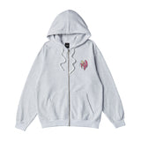 ハートプリンティングフードジップアップ/HEART PRINTING HOOD ZIP-UP-WHITE MELANGE